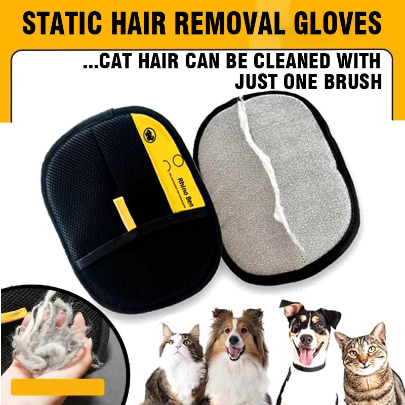 Pet Hair Removal Glove | Two-Way Electrostatic Brush for Cats, Dogs, Furniture & Clothes