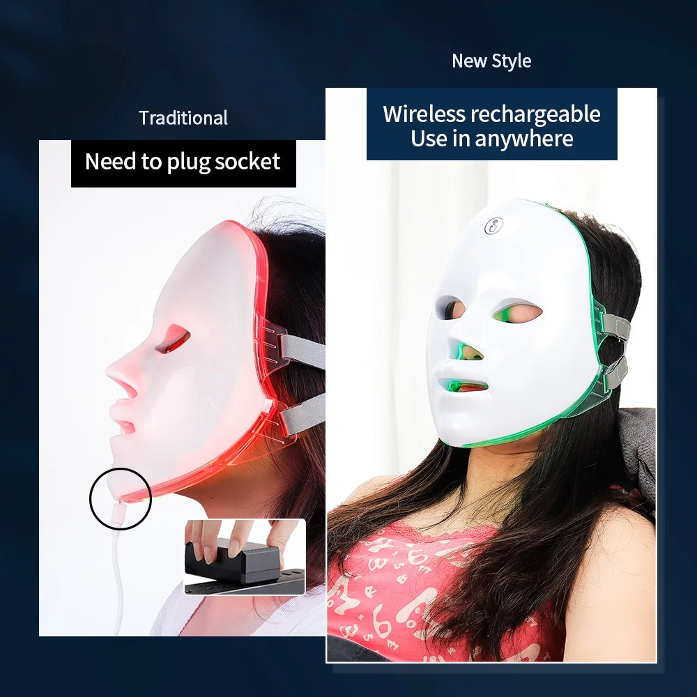 Vabena Wireless LED Mask: 7-Color Photon Therapy for Youthful Skin