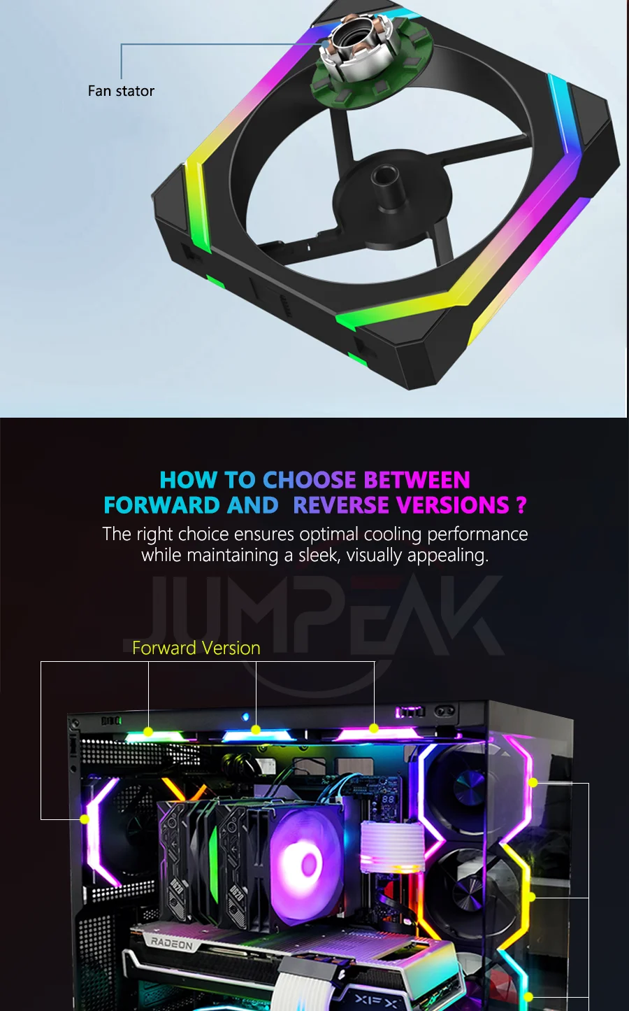 JUMPEAK CS120 ARGB 360mm Modular PWM Silent PC Cooling Fan Kit