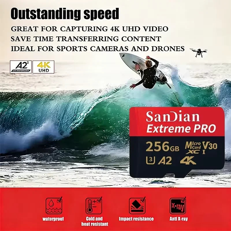 High-Speed Micro SD Card U3 V30 for 4K UHD Video & Apps | 128GB-512GB