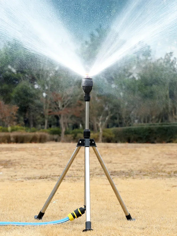 360-Degree Automatic Garden Sprinkler with Stainless Steel Tripod Set