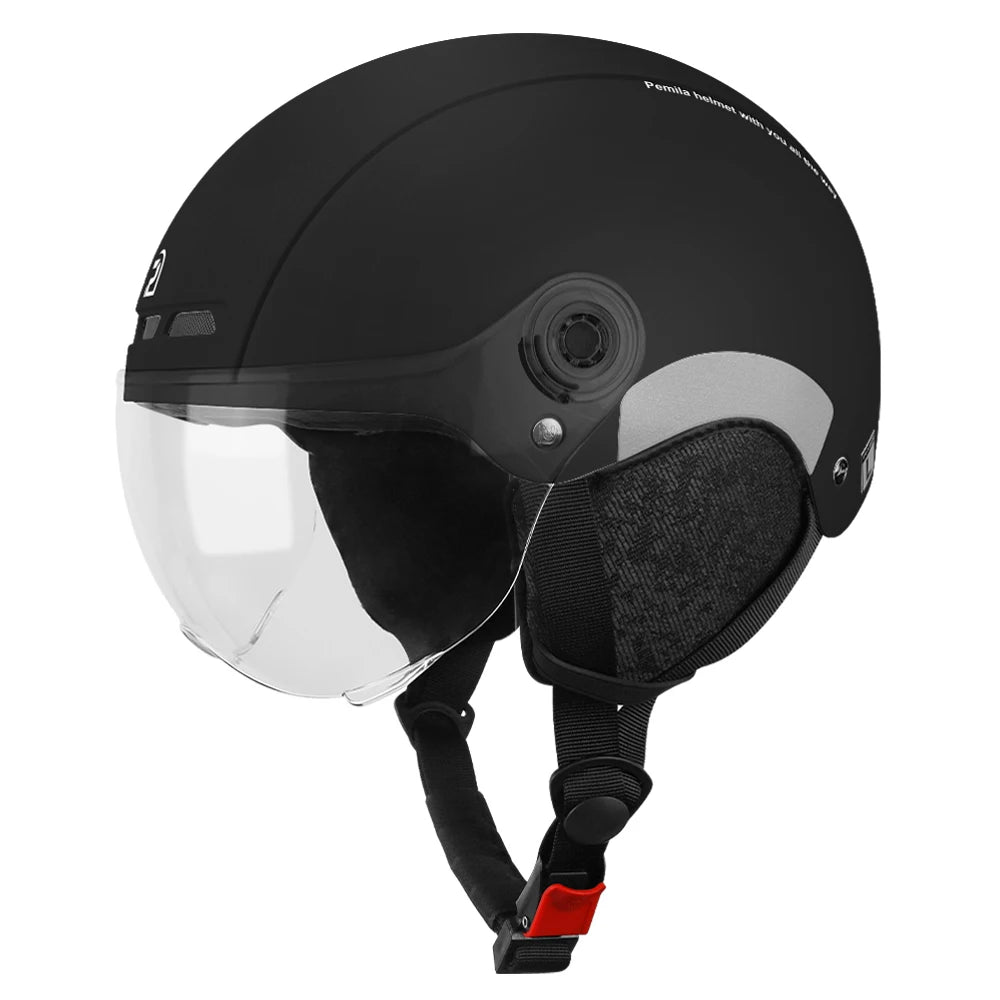 PEMILA Cycling Helmet with Goggles, Ear Protection & Reflective Safety - Adult MTB Road E-Bike