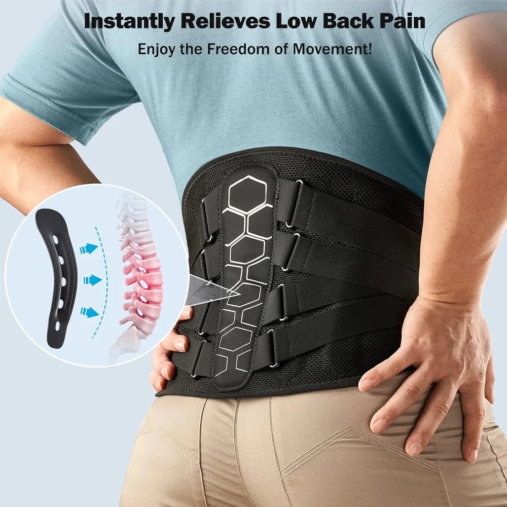 Lower Back Brace for Sciatica & Scoliosis Relief - Lumbar Support