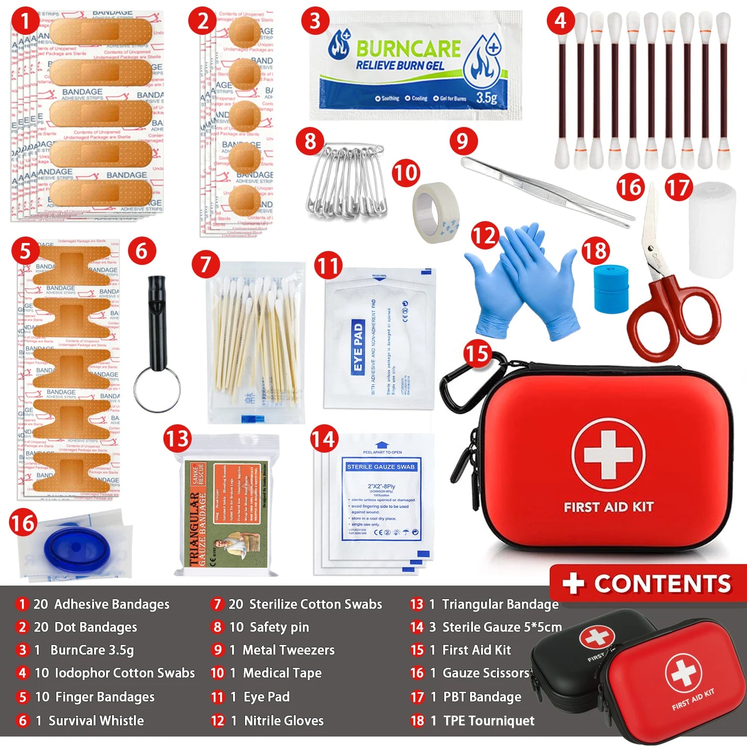 First Aid Kit Multi-purpose Emergency Medical Portable Bag for Home & Outdoor