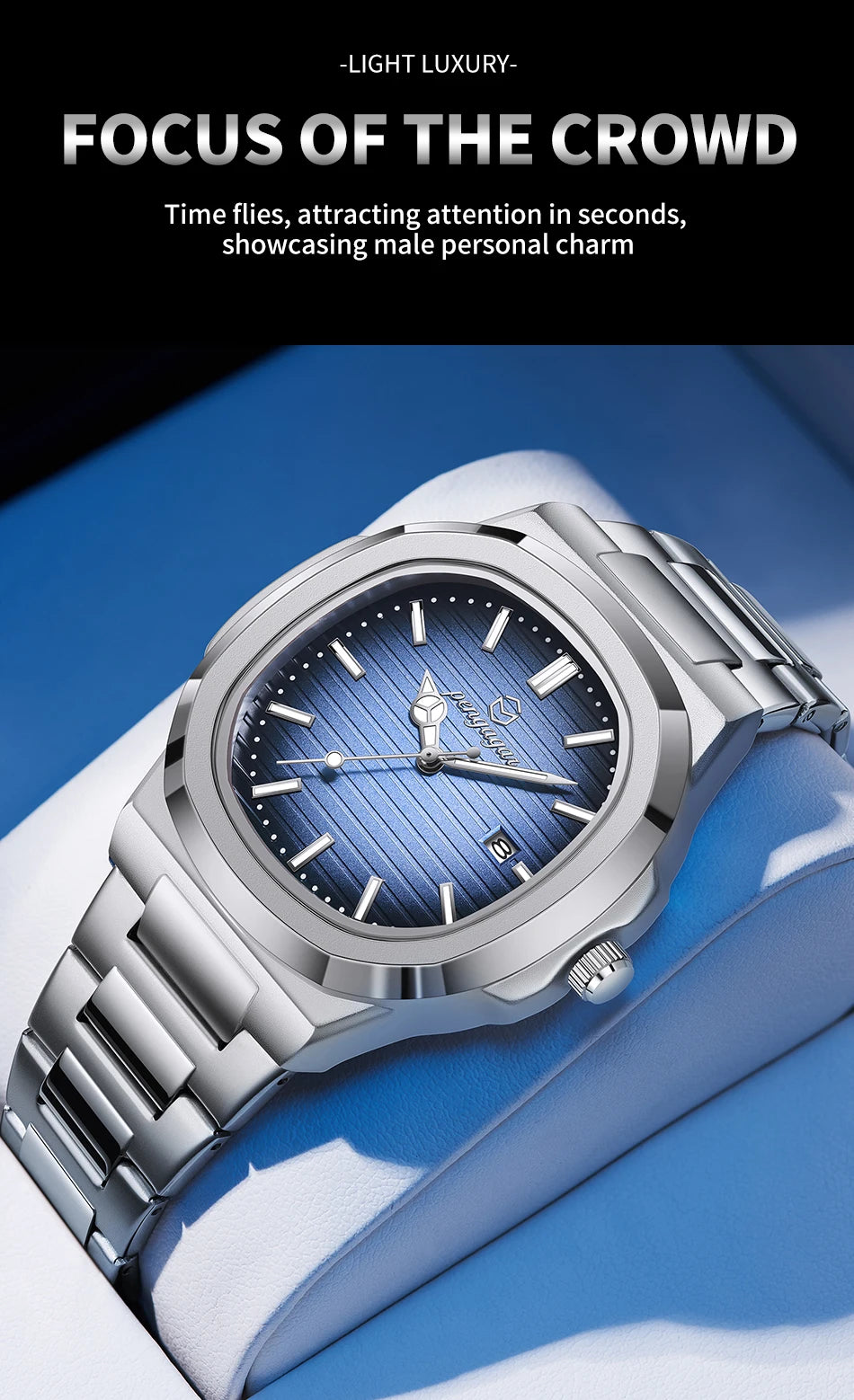 2026 Luxury Military Square Men's Watch - Waterproof Luminous Date Week Quartz