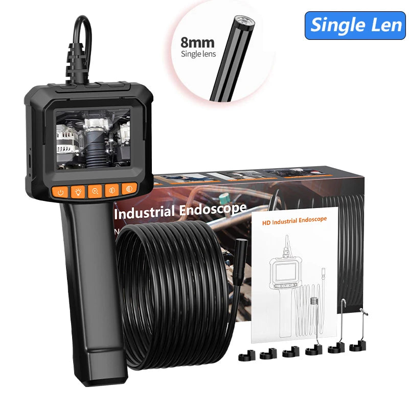 4.3" Dual Lens 1080P HD Industrial Endoscope Camera | Waterproof Car & Sewer Borescope with LED
