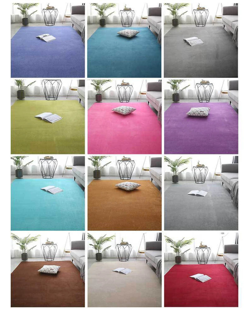 VIKAMA Modern Coral Velvet Carpet - Soft Non-Slip Living Room & Bedroom Mat