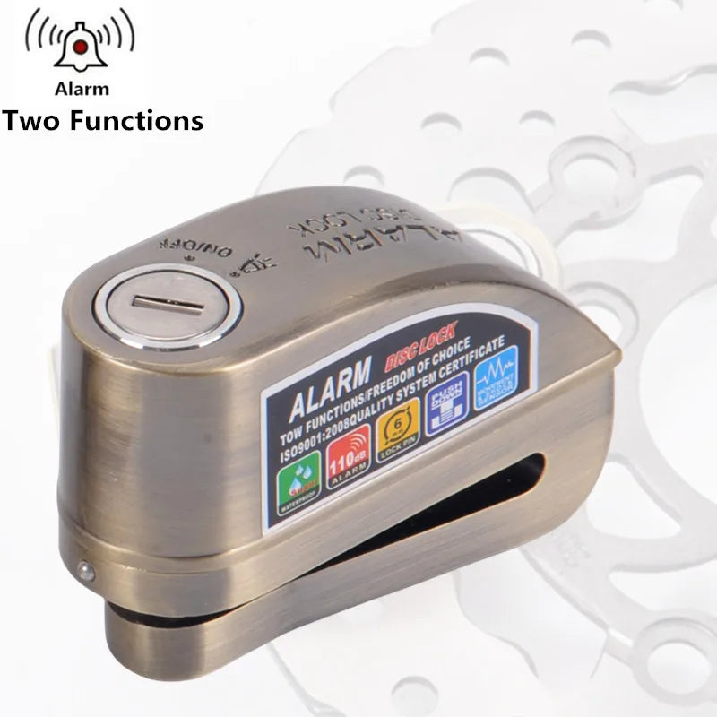 Falante Motorcycle Disc Brake Alarm Lock - Waterproof Anti-Theft Security for Bikes