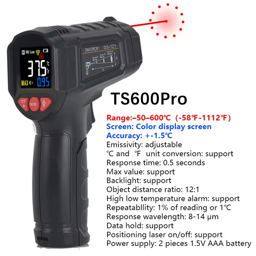 Mestek -50 to 800°C Digital IR Thermometer, Pyrometer & Hygrometer