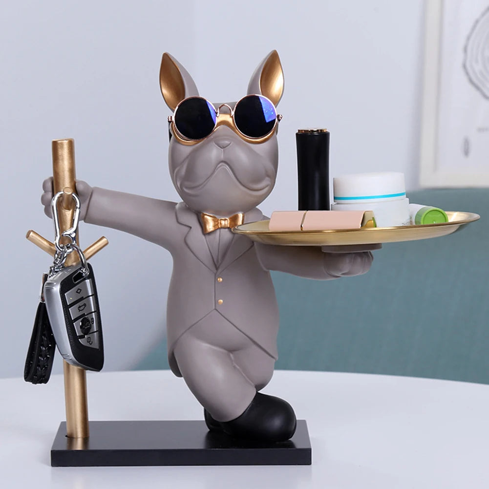 French Bulldog Sculpture with Storage Tray - Key & Coin Holder