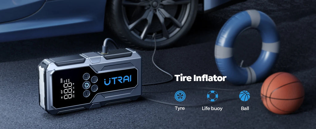 UTRAI 1500A Jump Starter Air Compressor & Power Bank | Emergency Car Kit