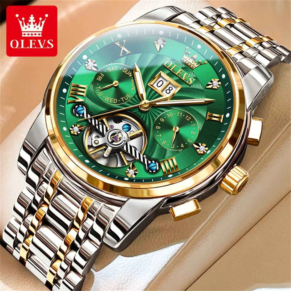 OLEVS Classic Men's Tourbillon Automatic Multi-function High-End Watch