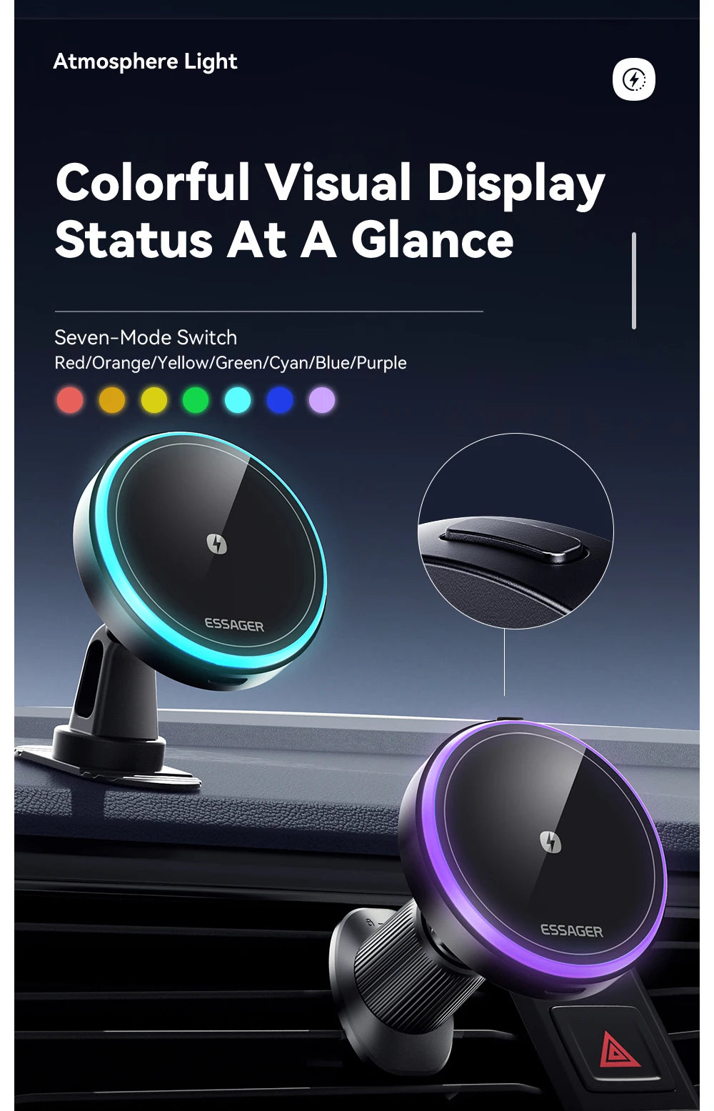 Essager 15W Magnetic Wireless Car Charger Holder - Fast & Secure Mount