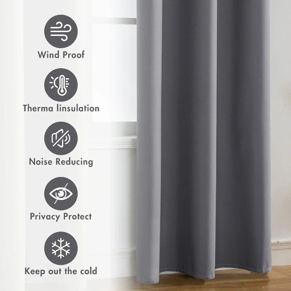 Modern Blackout Curtains - 2 Pcs Set with Coated Lining for Home Decor
