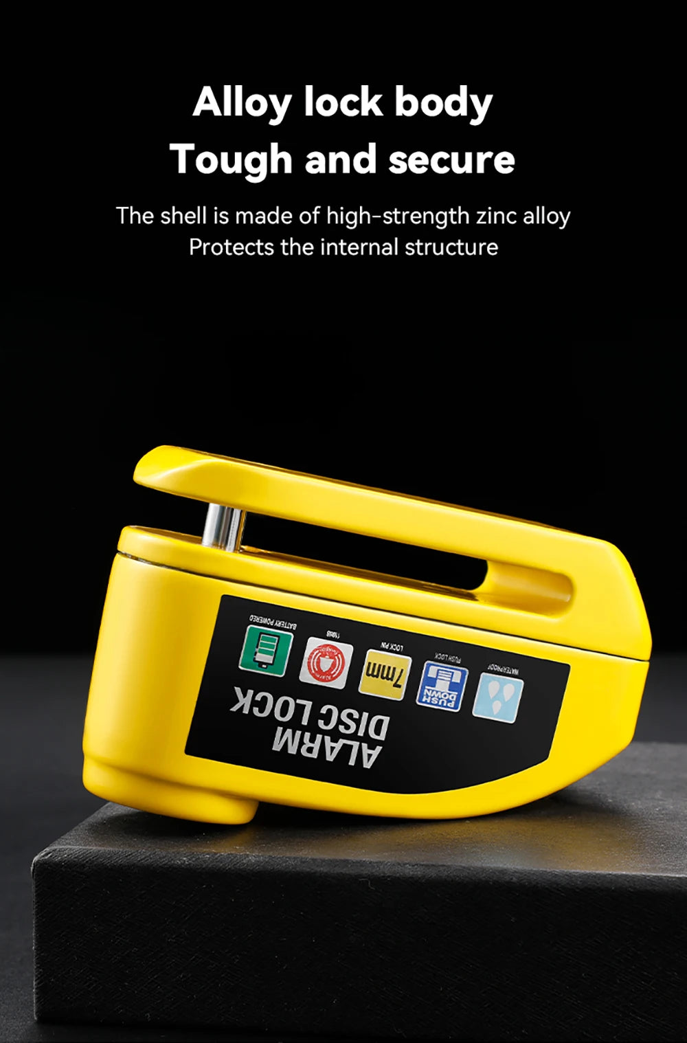 Motorcycle Alarm Disc Lock - 110dB Anti-Theft Security Padlock