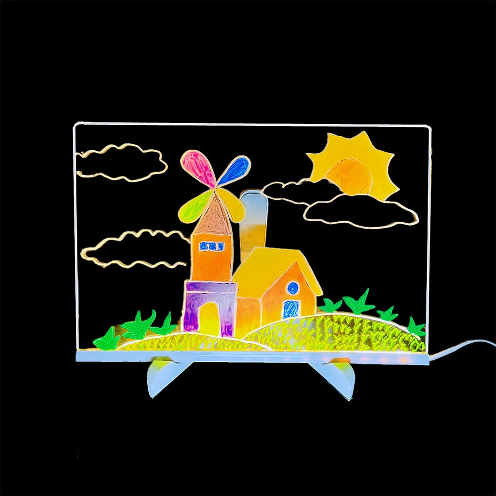 LED Note Board & Night Light | RGB Erasable Drawing Board for Kids
