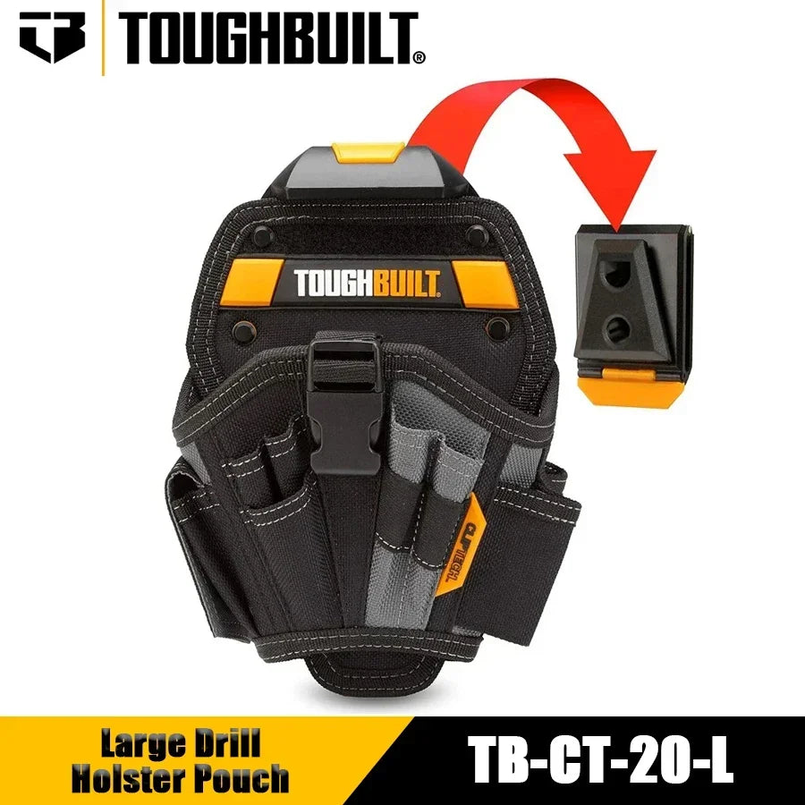 TOUGHBUILT TB-CT-20-L Large Drill Holster - Heavy-Duty Tool Belt Pouch for Cordless Drills
