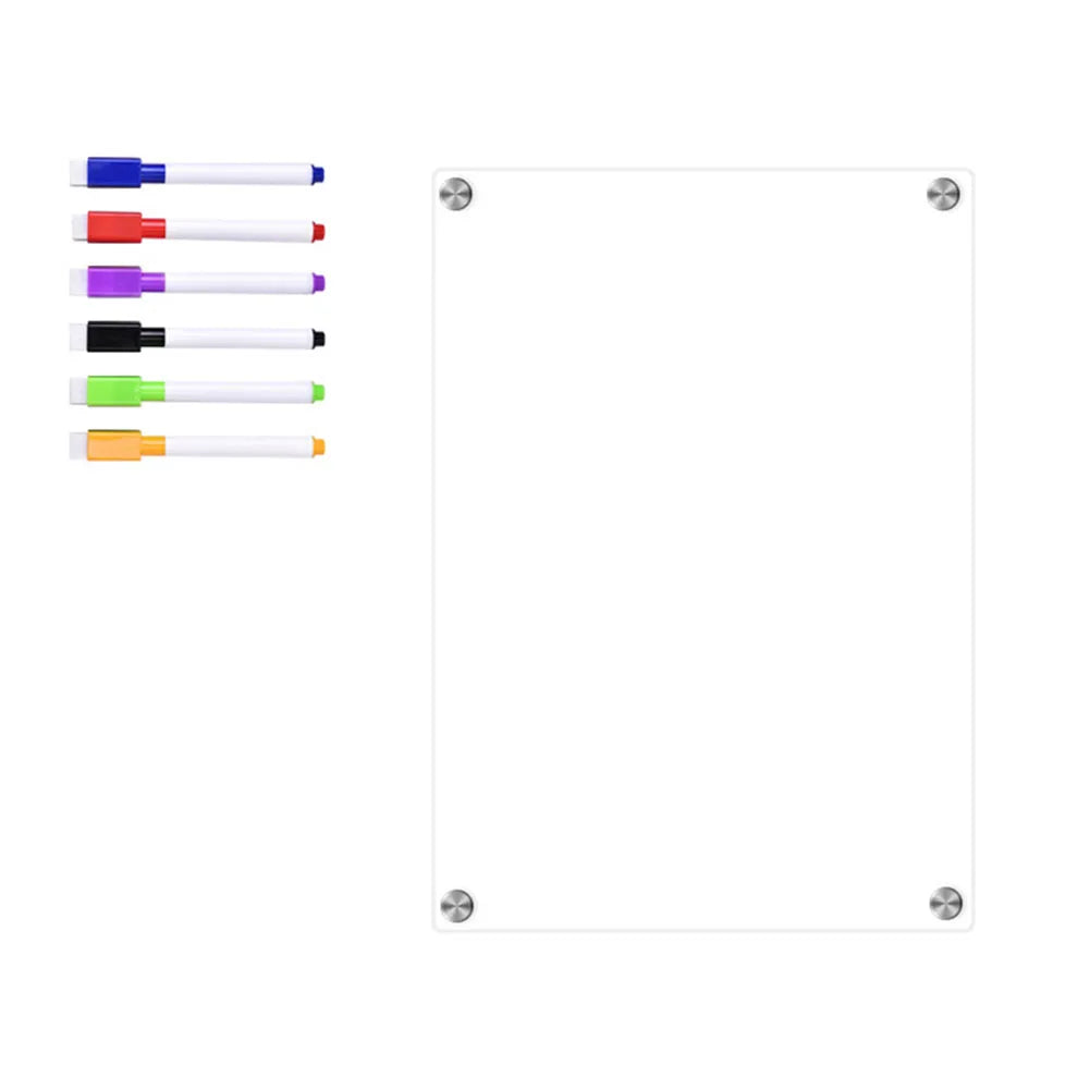 Vabena Clear Acrylic Magnetic Fridge Calendar | Weekly & Monthly Dry Erase Board