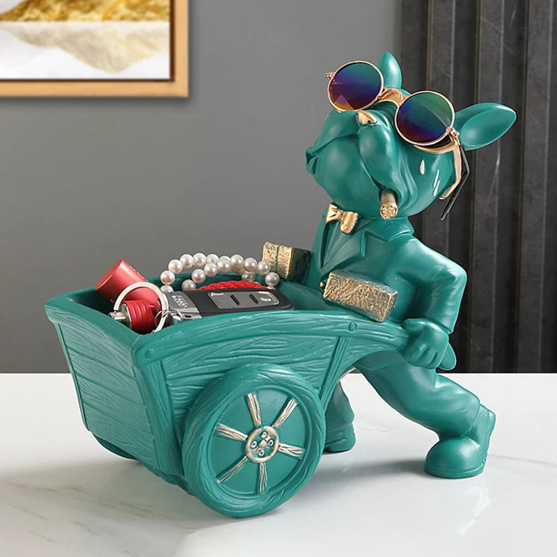 Vabena Dog Statue Storage Box - Resin Animal Figurine Home Decor