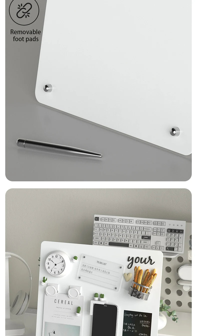Magnetic Desk Bulletin Board with Stand & Clamp | Tabletop Display
