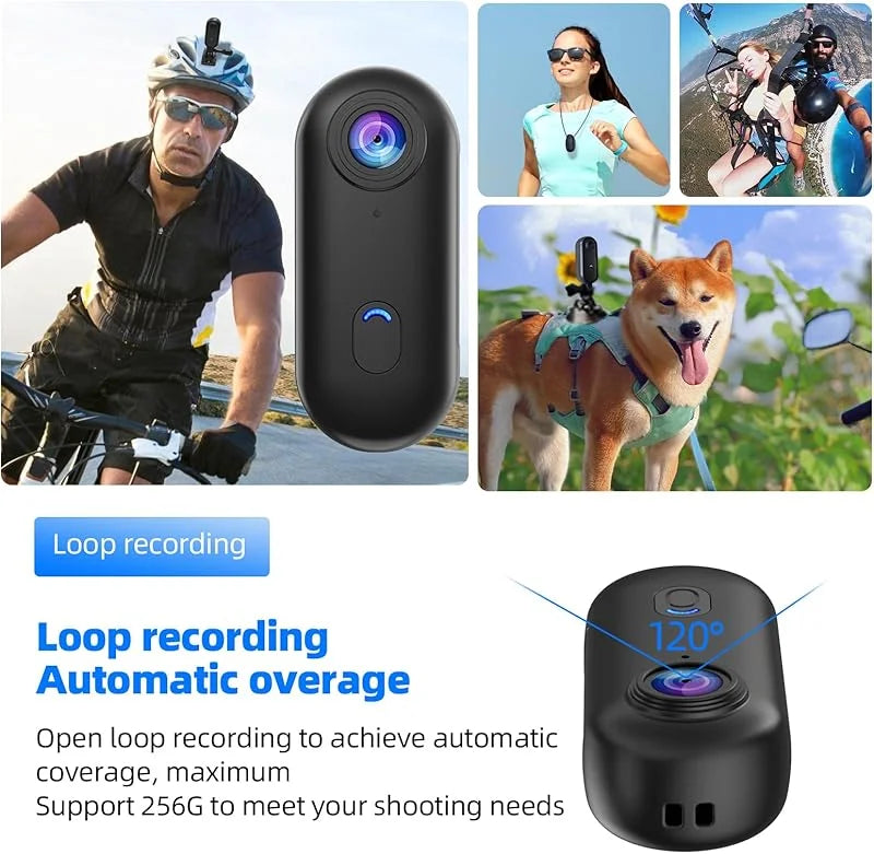 Vabena 4K Mini Action Camera - Waterproof POV Body Cam for Adventures