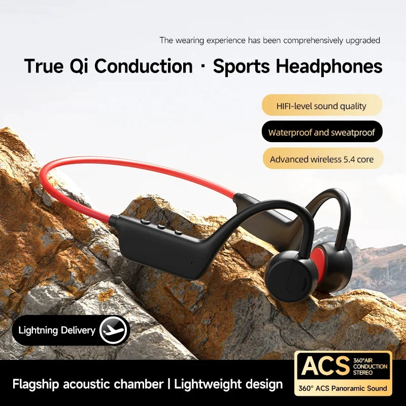 Vabena 2026 Bone Conduction Headset: Wireless IPX8 Swimming & Sports Headphones with Mic