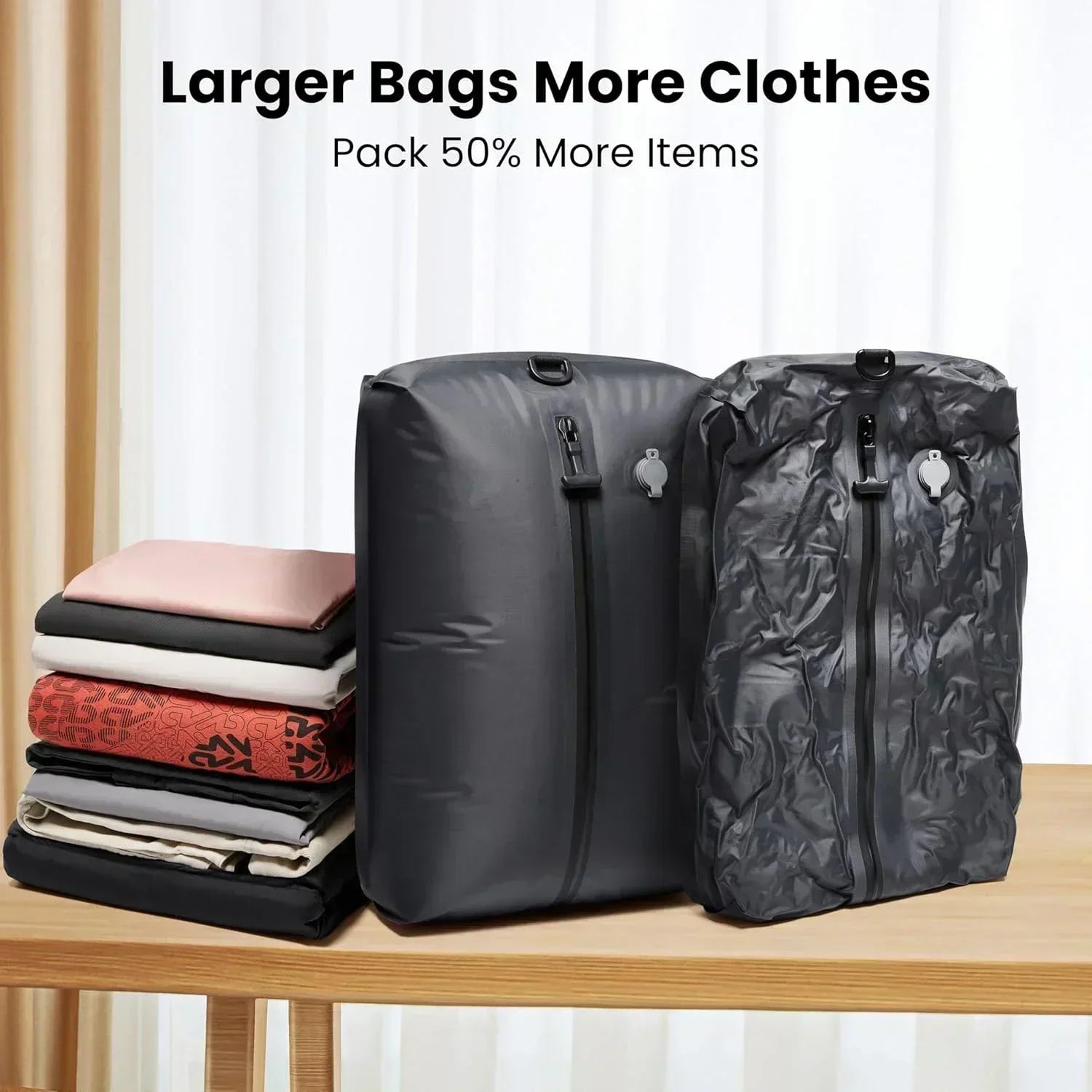 17L Vacuum Compression Bag with Pump - Reusable Travel Storage
