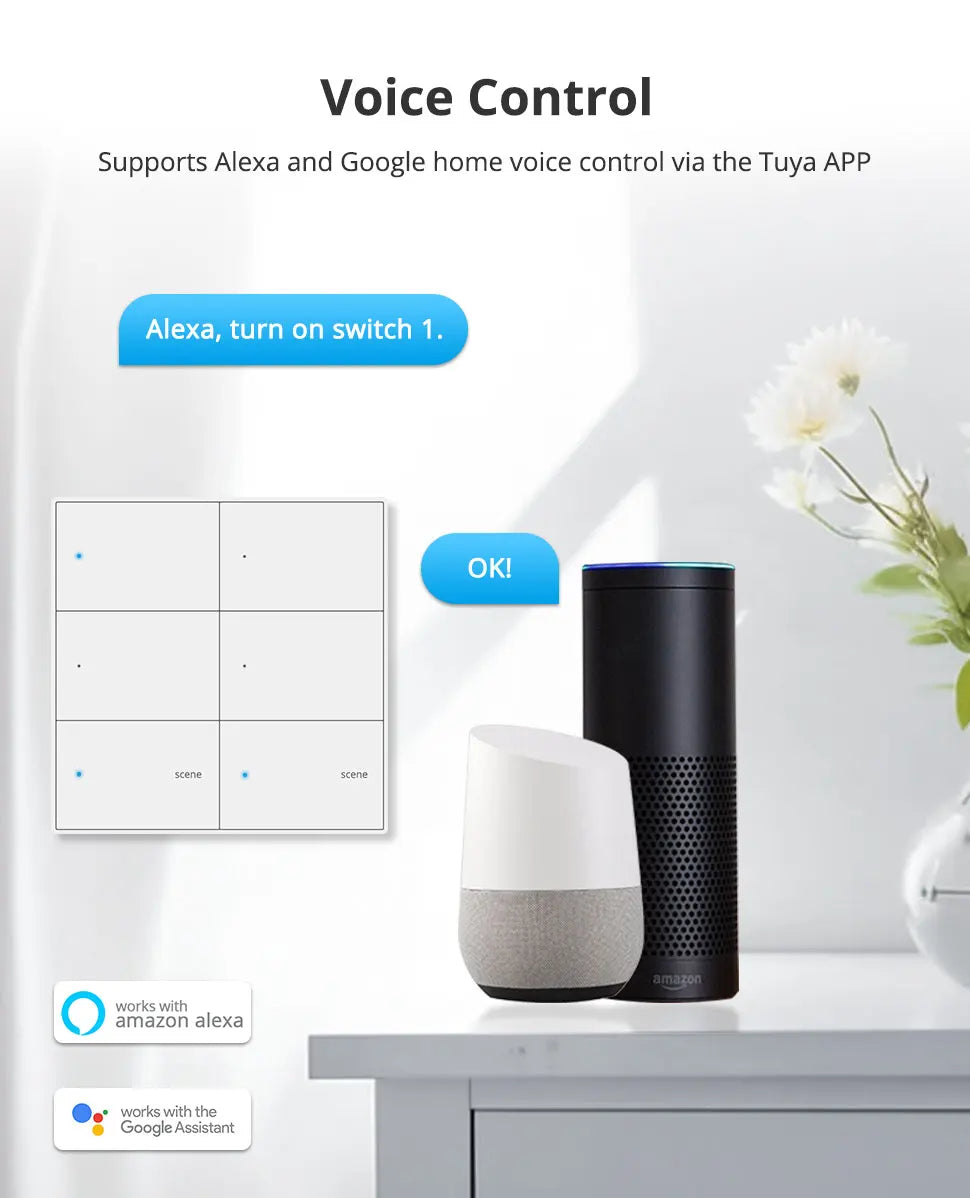 Zemismart Smart Scene Controller - Wall Mount Home Automation