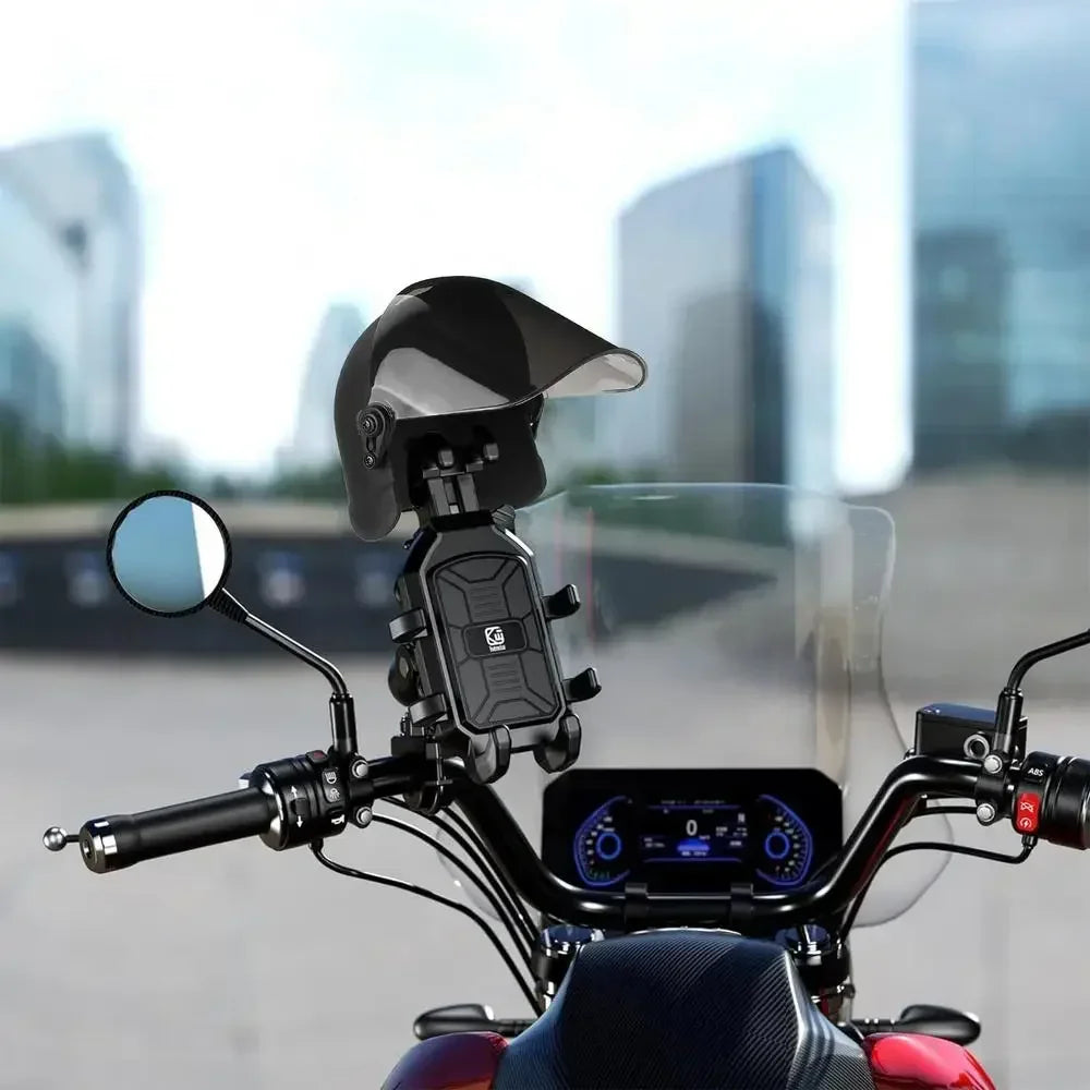 Motorcycle Phone Mount - Waterproof with Sunshade & Rain Protection