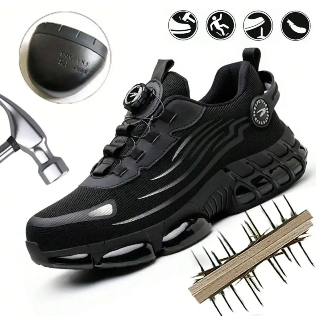 Vabena Lace-Free Steel Toe Safety Sneakers for Ultimate Work Comfort