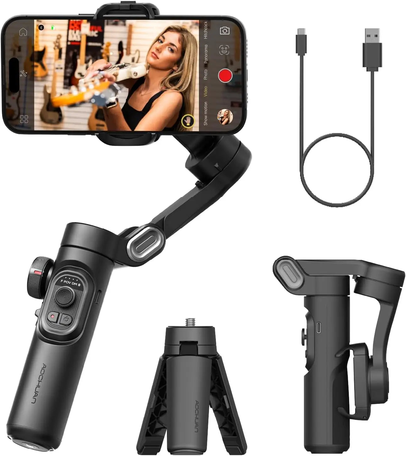 AOCHUAN SmartXE 3-Axis Gimbal | AI Tracking for Smooth Vlogs