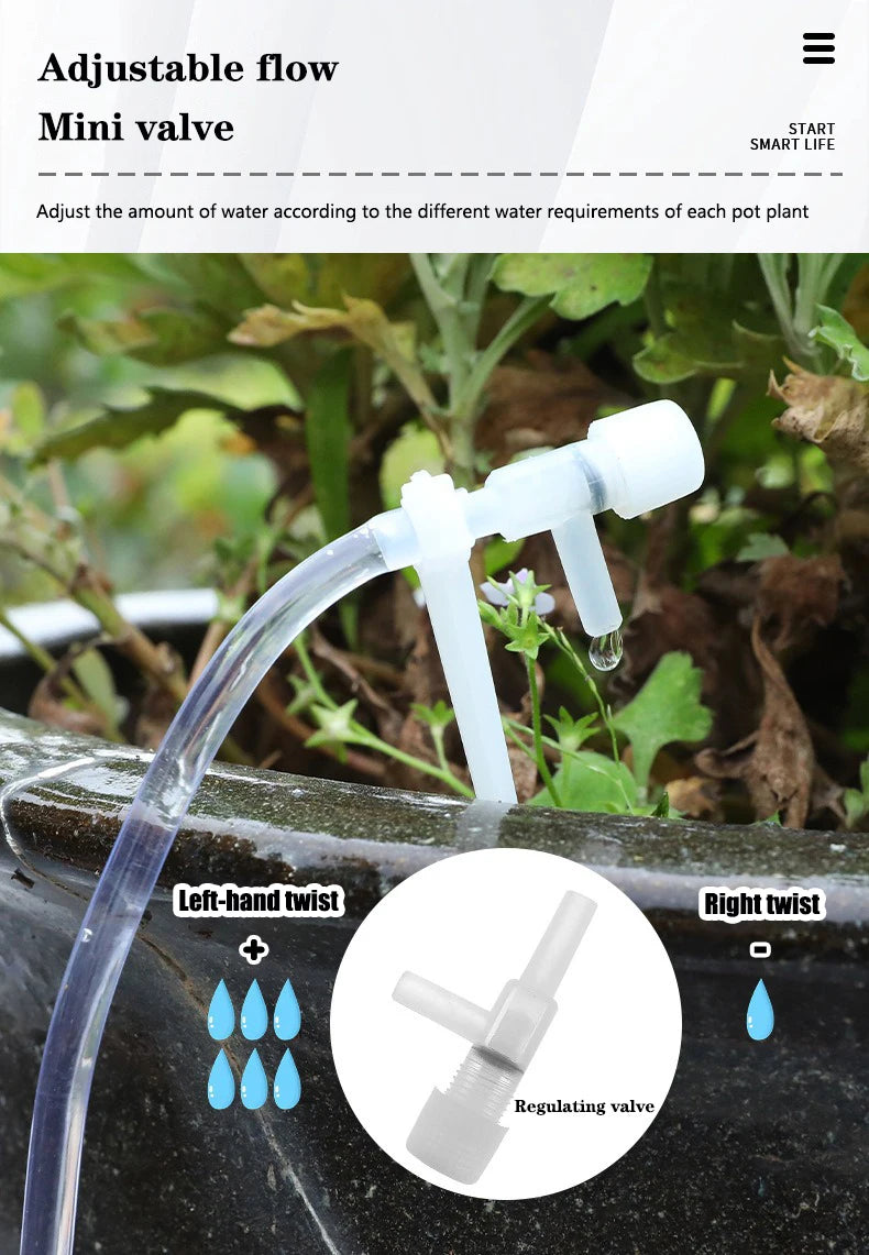 Garden Drip Irrigation Kit with Regulating Valve - Potted Plants & Greenhouse Watering System