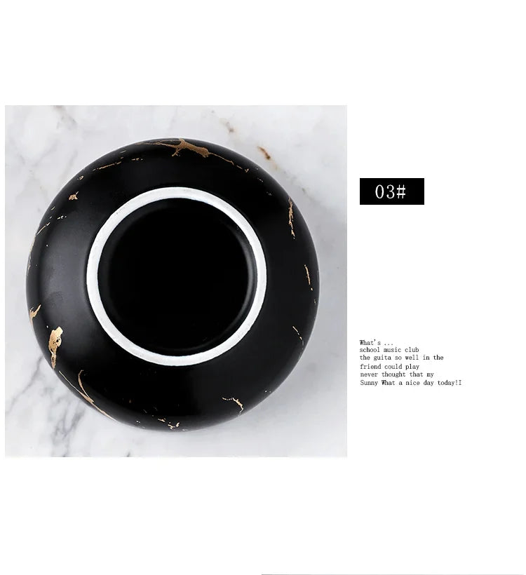 Nordic Marble Ceramic Bowl Set - Elegant Kitchen & Dining