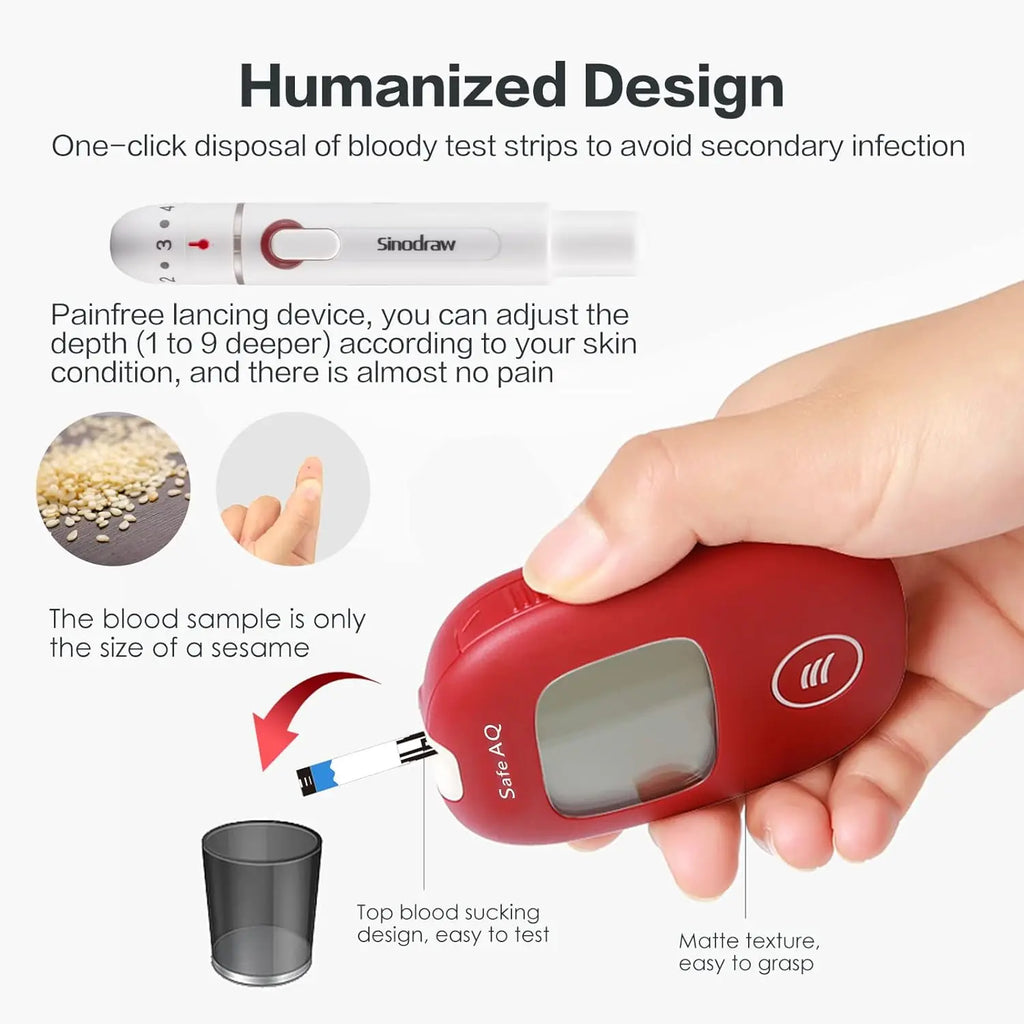 Safe AQ Blood Glucose Meter Kit – Fast Diabetes Blood Sugar Monitor