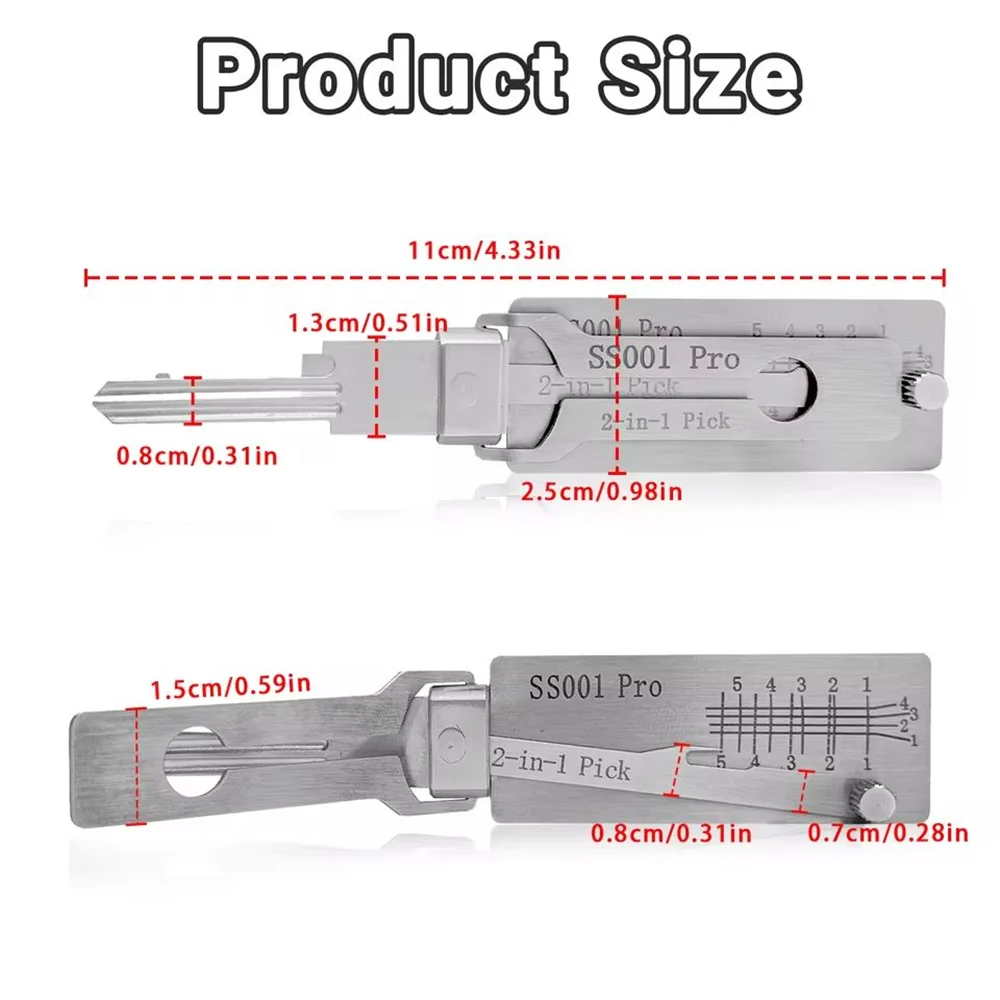 Professional SS001Pro SS002Pro 2-in-1 Key Decoder & Locksmith Tool Kit