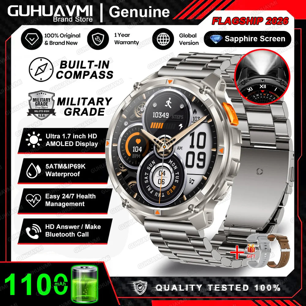 T-Rex3 Pro Smartwatch: GPS, 5ATM Waterproof, Military-Grade Sports & Outdoor Tracker