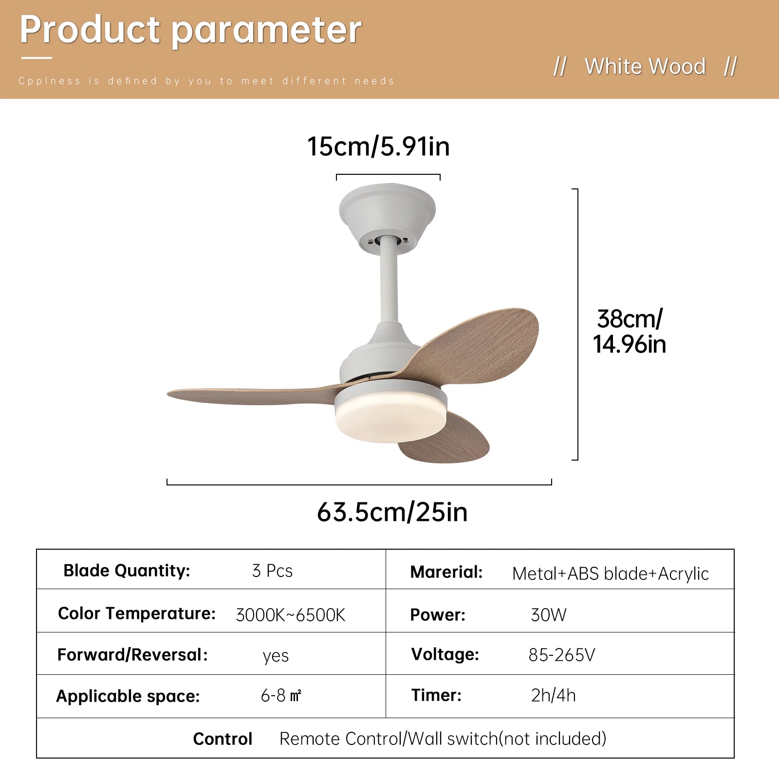 Low Profile Ceiling Fan with Light & Remote | 25"/42"/52" Indoor/Outdoor