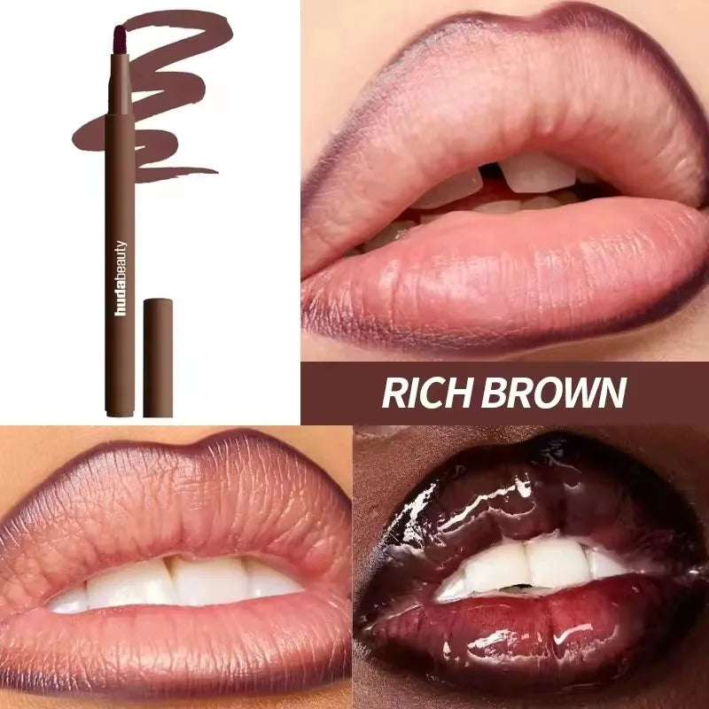 Vabena Velvet Brown Lip Liner Pencil - Matte, Waterproof & Non-Stick Lip Contour