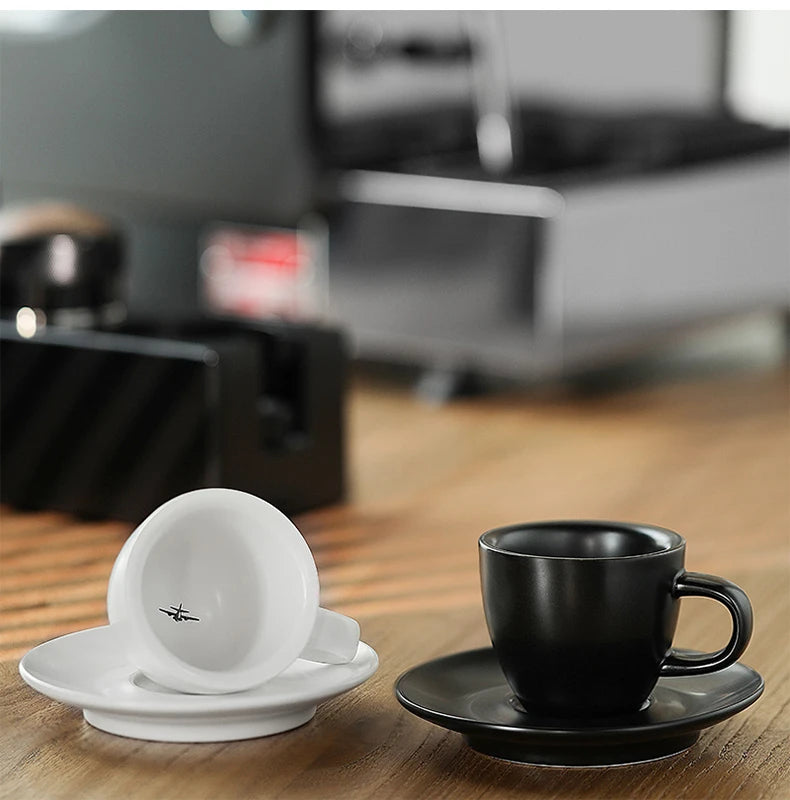 MHW-3BOMBER 80ml Ceramic Espresso Mug & Saucer for Latte Art