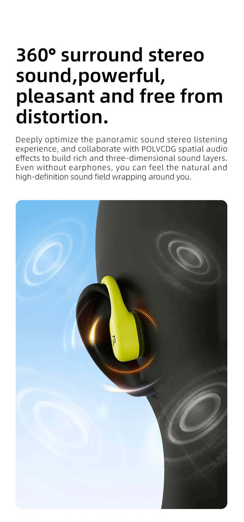 POLVCDG X9 Bone Conduction Headphones - 32GB IPX8 Waterproof