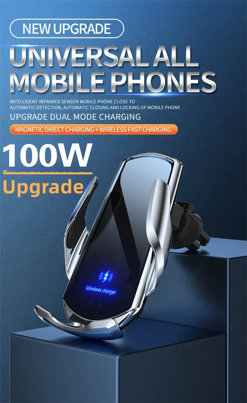 VIKEFON 15W Magnetic Wireless Car Charger & Auto Phone Mount - Fast Charging