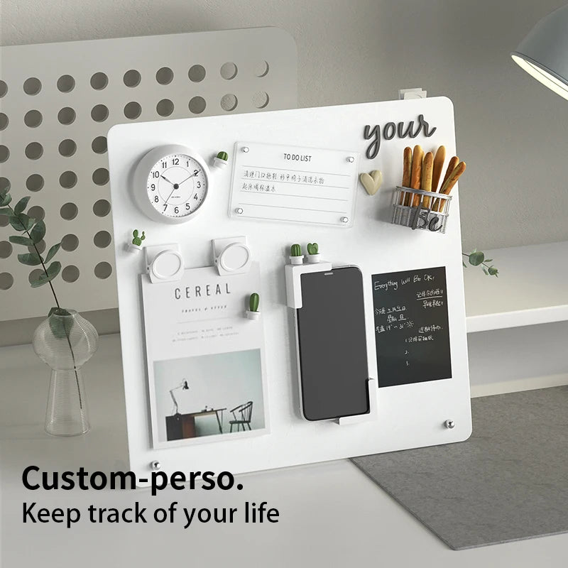 Magnetic Desk Bulletin Board with Stand & Clamp | Tabletop Display