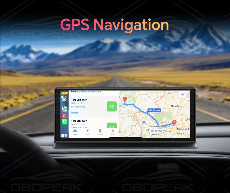 K2 Pro 11.3" 4K Wireless CarPlay Android Auto Dash Cam with GPS & Dual Lens