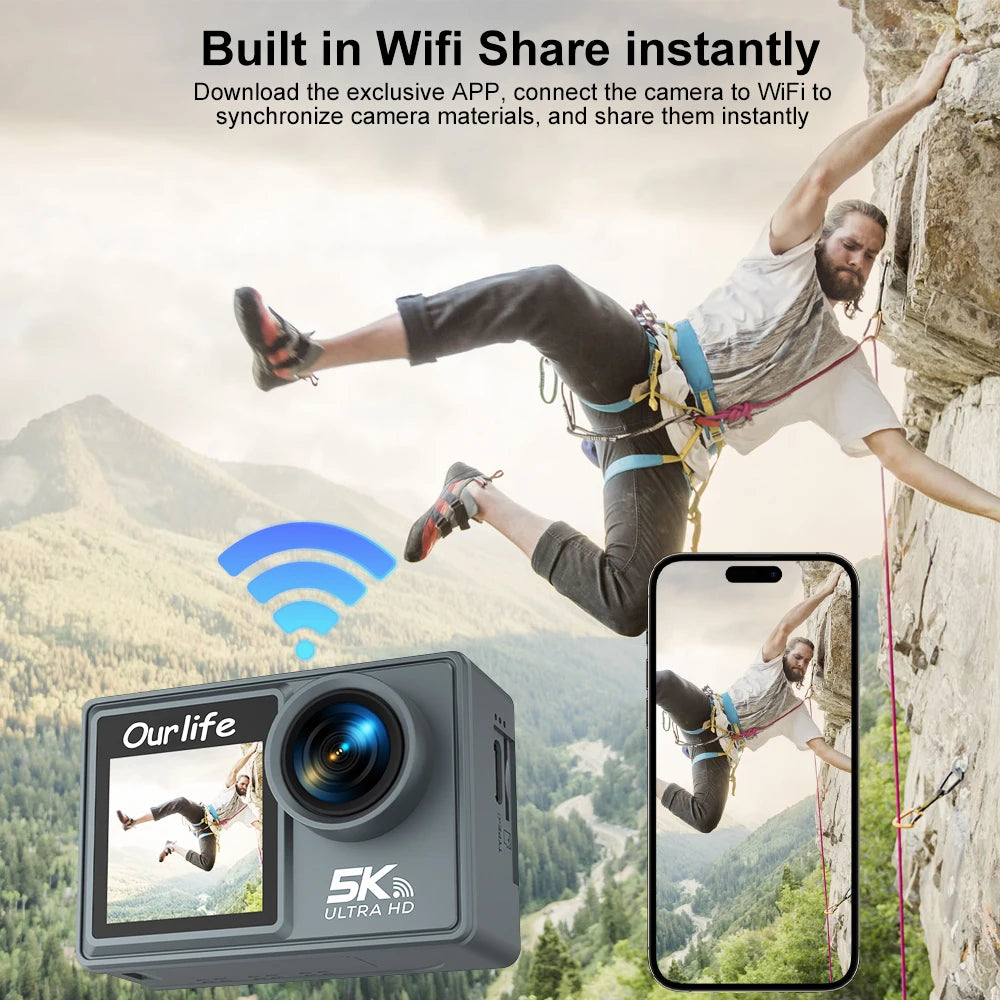 Ourlife MTR40 5K Action Camera with 2" IPS Touch Screen | Capture Adventures