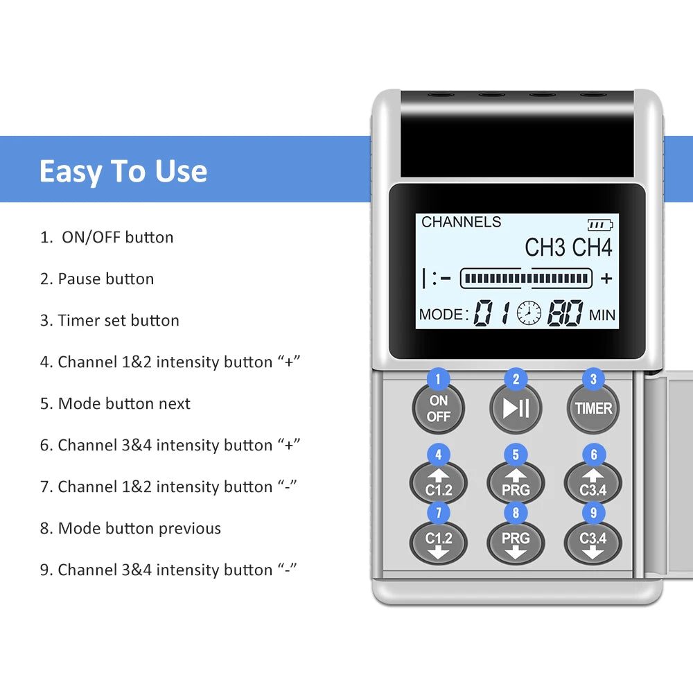 Advanced TENS Muscle Stimulator & Massager for Pain Relief with Meridian Pen