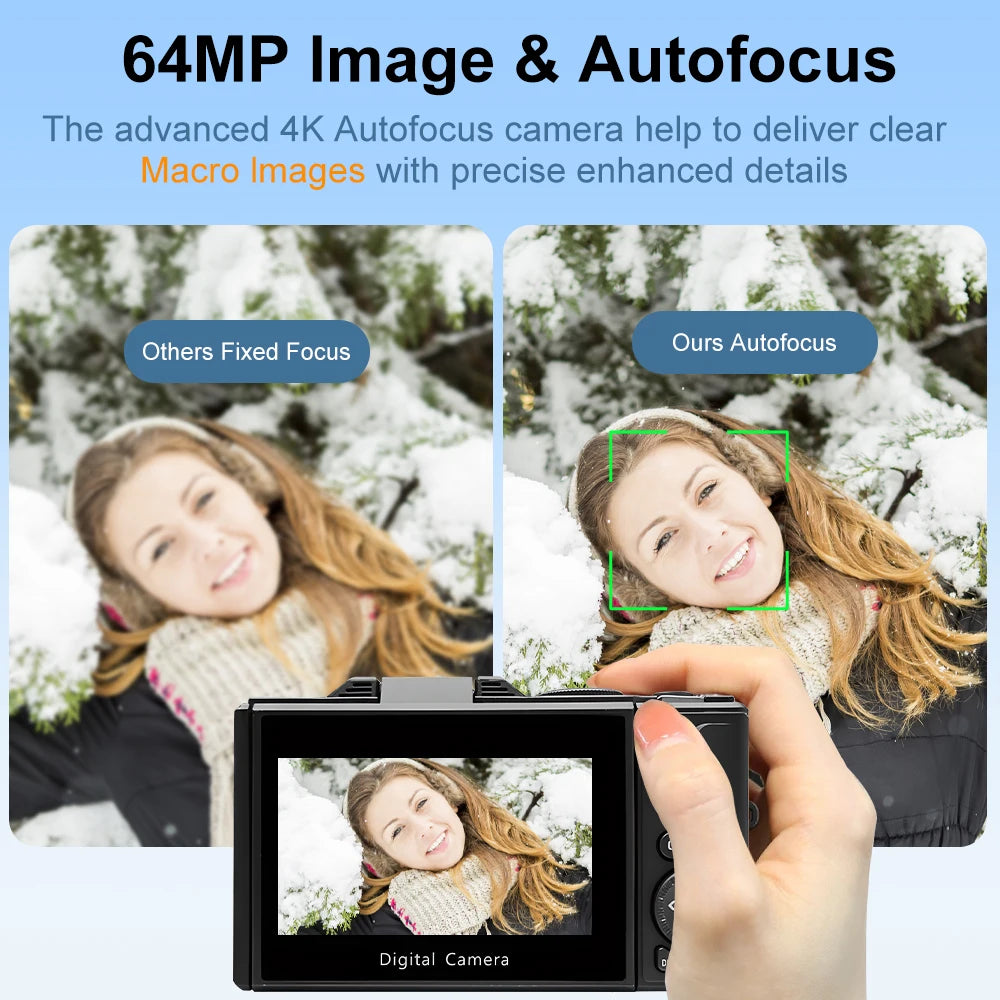 Ourlife AC600 4K 64MP Digital Vlogging Camera