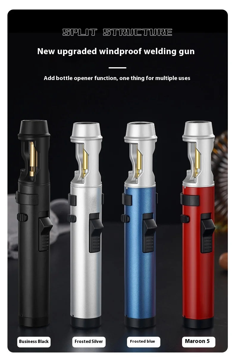 Powerful Metal Gas Lighter - Windproof Torch for Kitchen, BBQ & Cigars