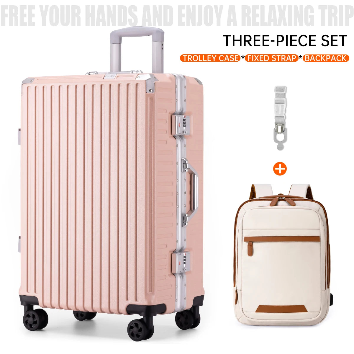Aluminum Frame Luggage Set - USB & TSA Lock 20-28"