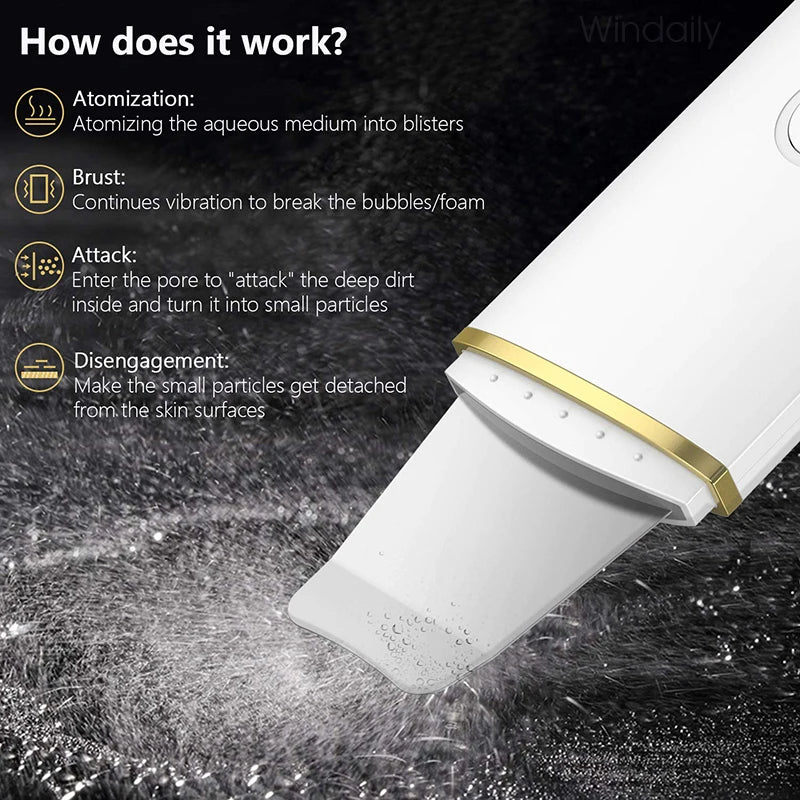 Windaily Advanced Cavitation Face Spatula Scrubber - Deep Cleanse & Rejuvenate