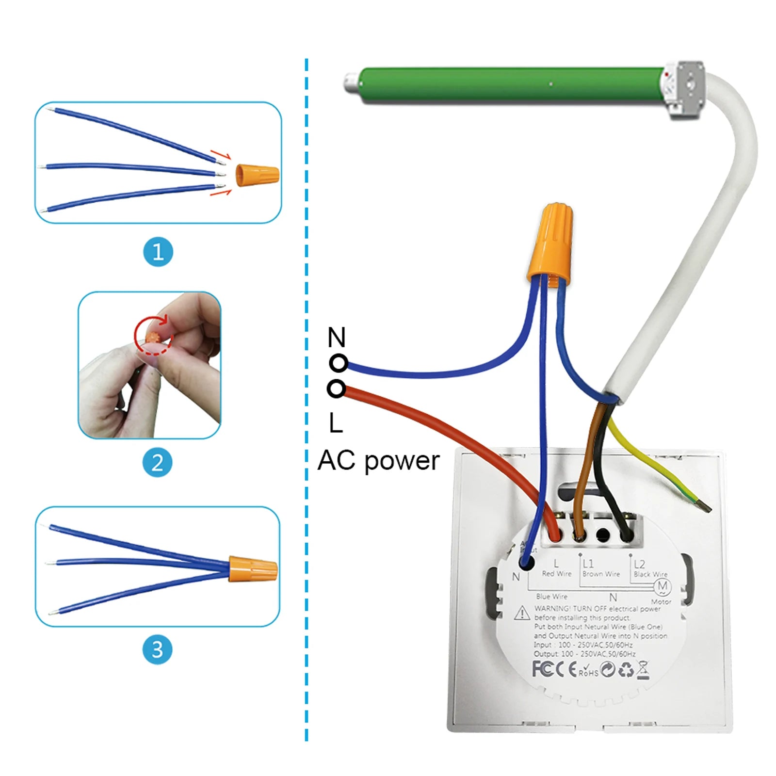 LoraTap WiFi Smart Blinds Switch - App & Voice Control for Modern Homes